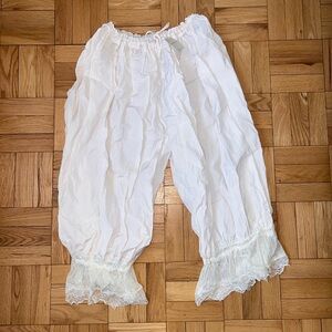 Free People White Lace Trim Bloomer Pants